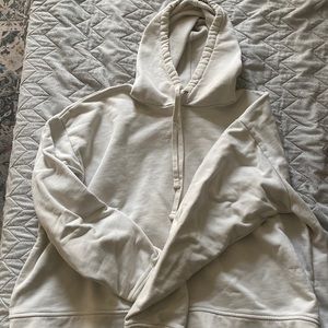 White Everlane hooded sweatshirt